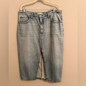Abercrombie & Fitch High Rise Denim Midi Skirt Size 33 / 16